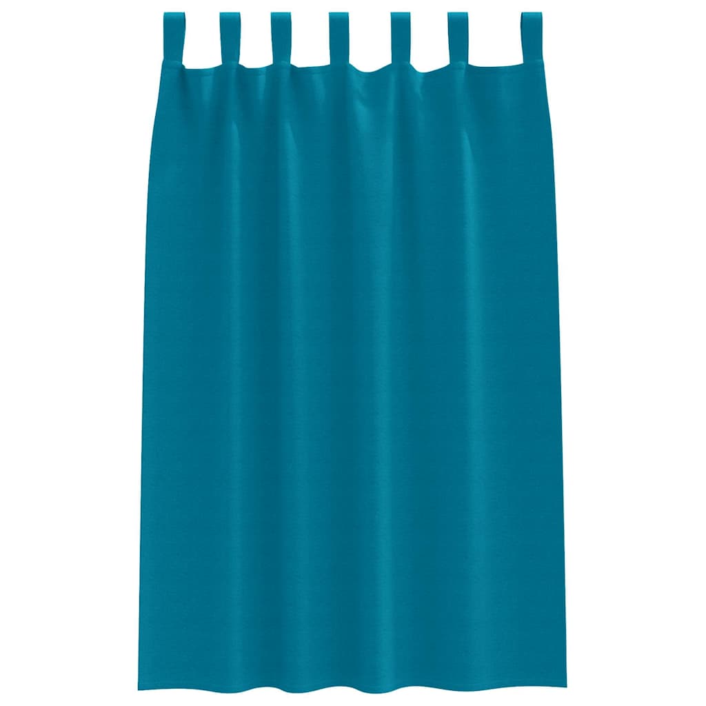 Light-blocking curtains with rings 2 pcs Turquoise