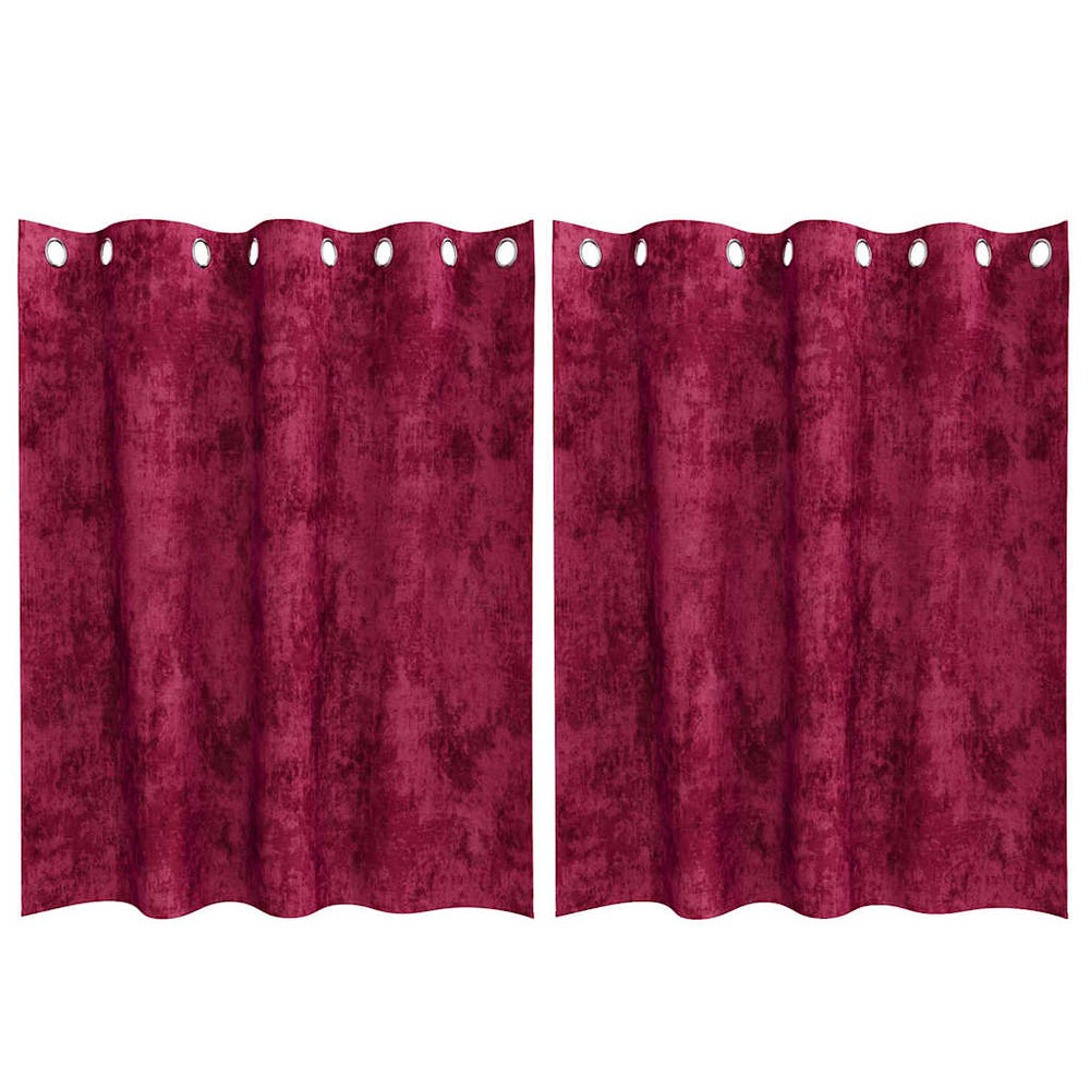 Aksominio tipo užuolaidos 2 pcs Vyno raudona 140 x 140 cm