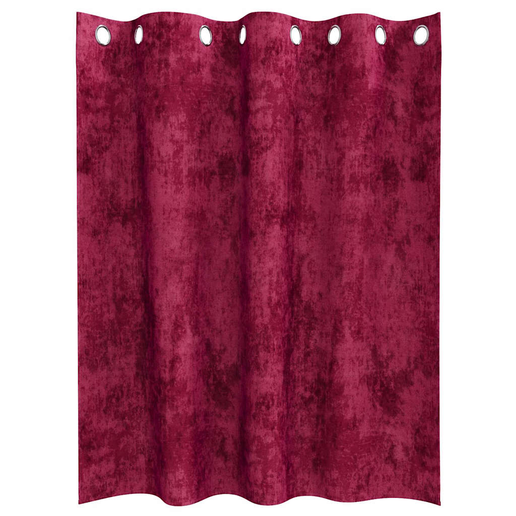 Aksominio tipo užuolaidos 2 pcs Vyno raudona 140 x 140 cm