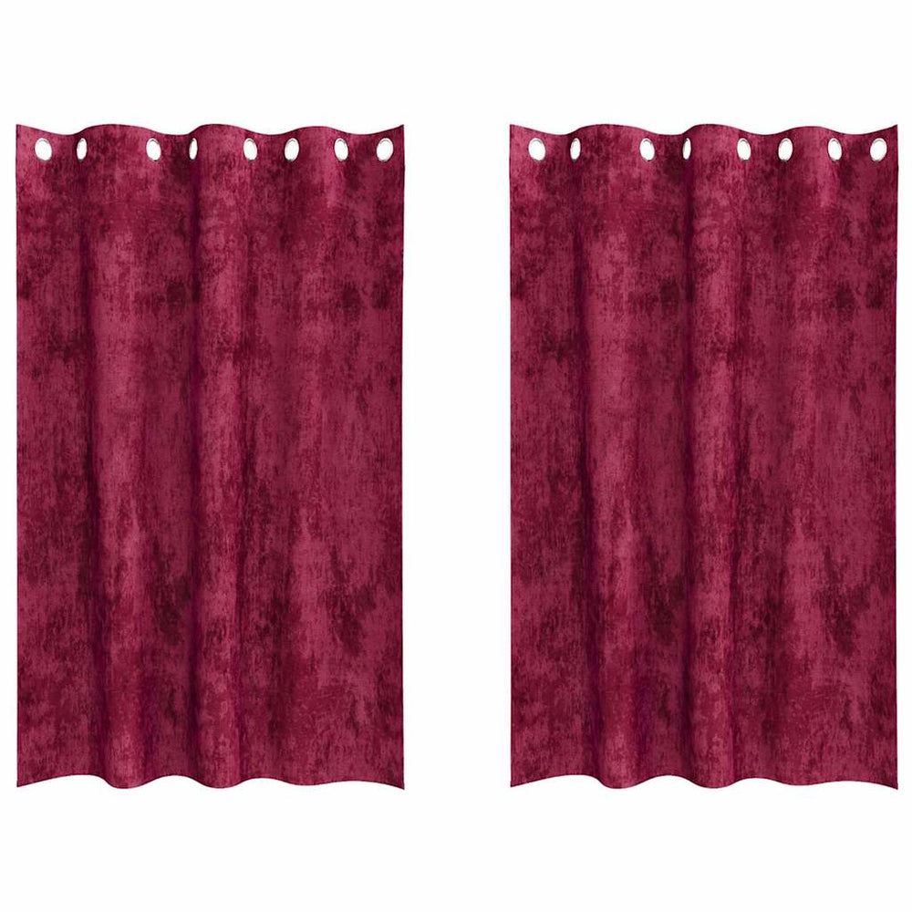 Aksominio tipo užuolaidos 2 pcs Vyno raudona 175 x 140 cm