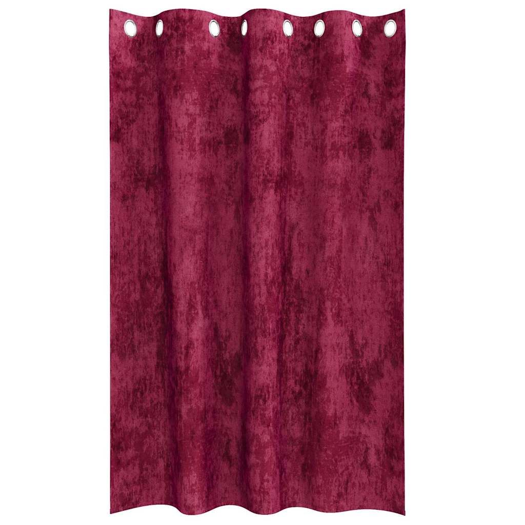 Aksominio tipo užuolaidos 2 pcs Vyno raudona 175 x 140 cm