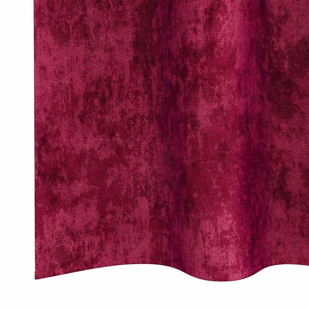 Aksominio tipo užuolaidos 2 pcs Vyno raudonumo 225 x 140 cm