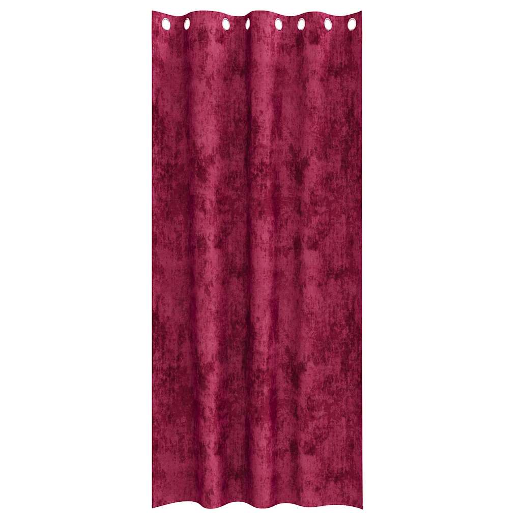 Aksominio tipo užuolaidos 2 pcs Vyno raudona 260 x 140 cm