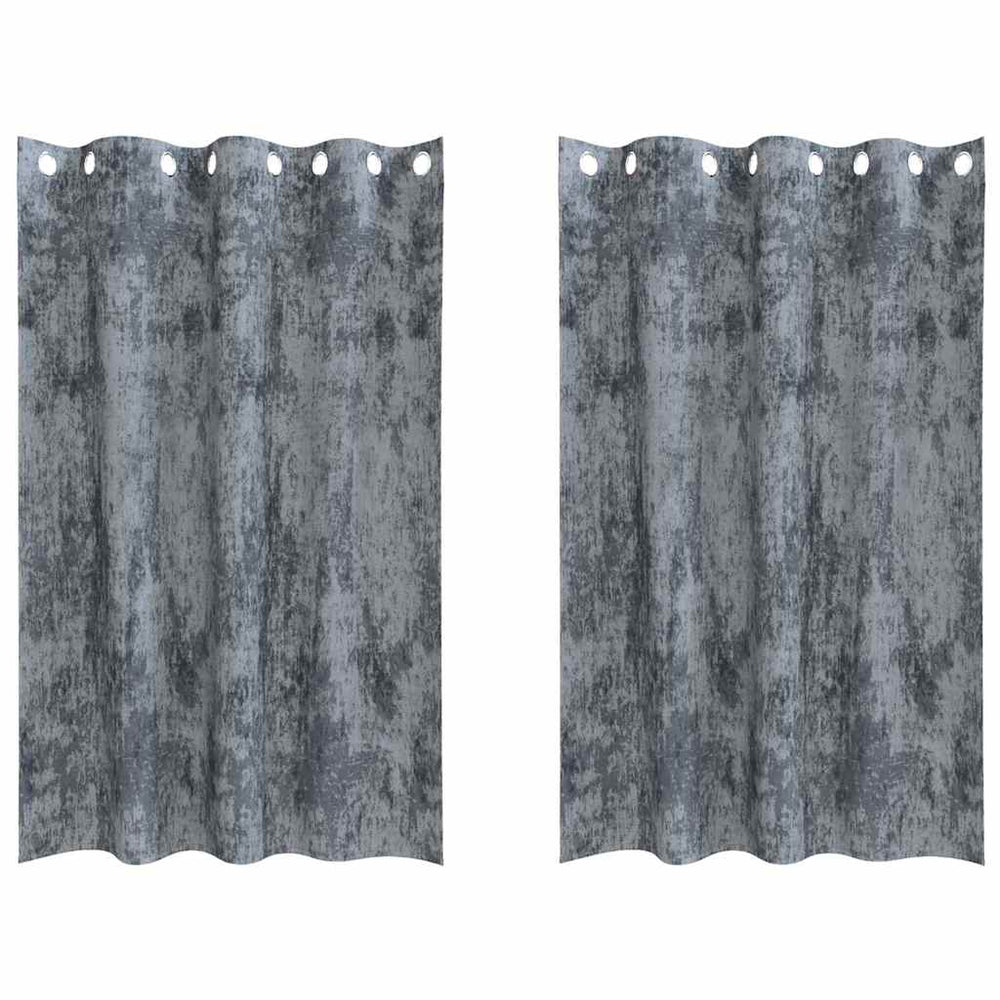 Velvet-type Curtains 2 pcs Silver Grey 175 x 140 cm