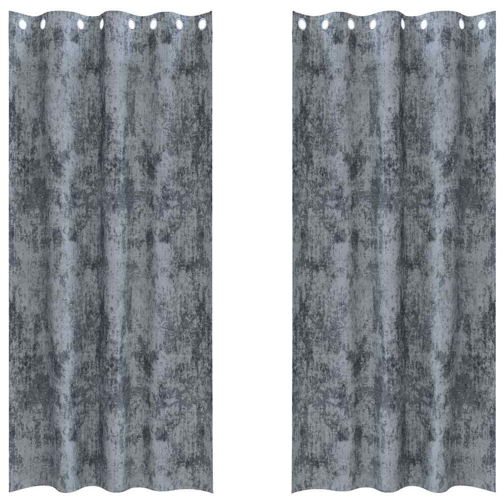 Velvet-type curtains 2 pcs Silver Grey 225 x 140 cm