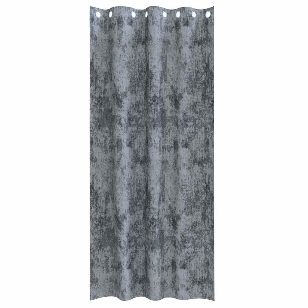 Aksominės Užuolaidos 2 Vnt. Su Žiedais Sidabrinė Pilka 260x140 cm
