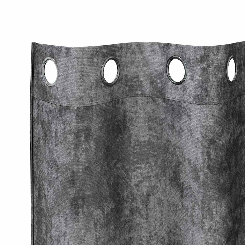 Velvet type curtains 2 pcs Grey 140 x 140 cm Velvet