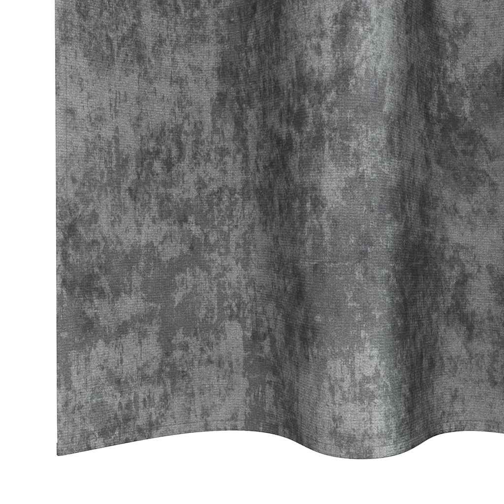 Velvet type curtains 2 pcs Grey 140 x 140 cm Velvet