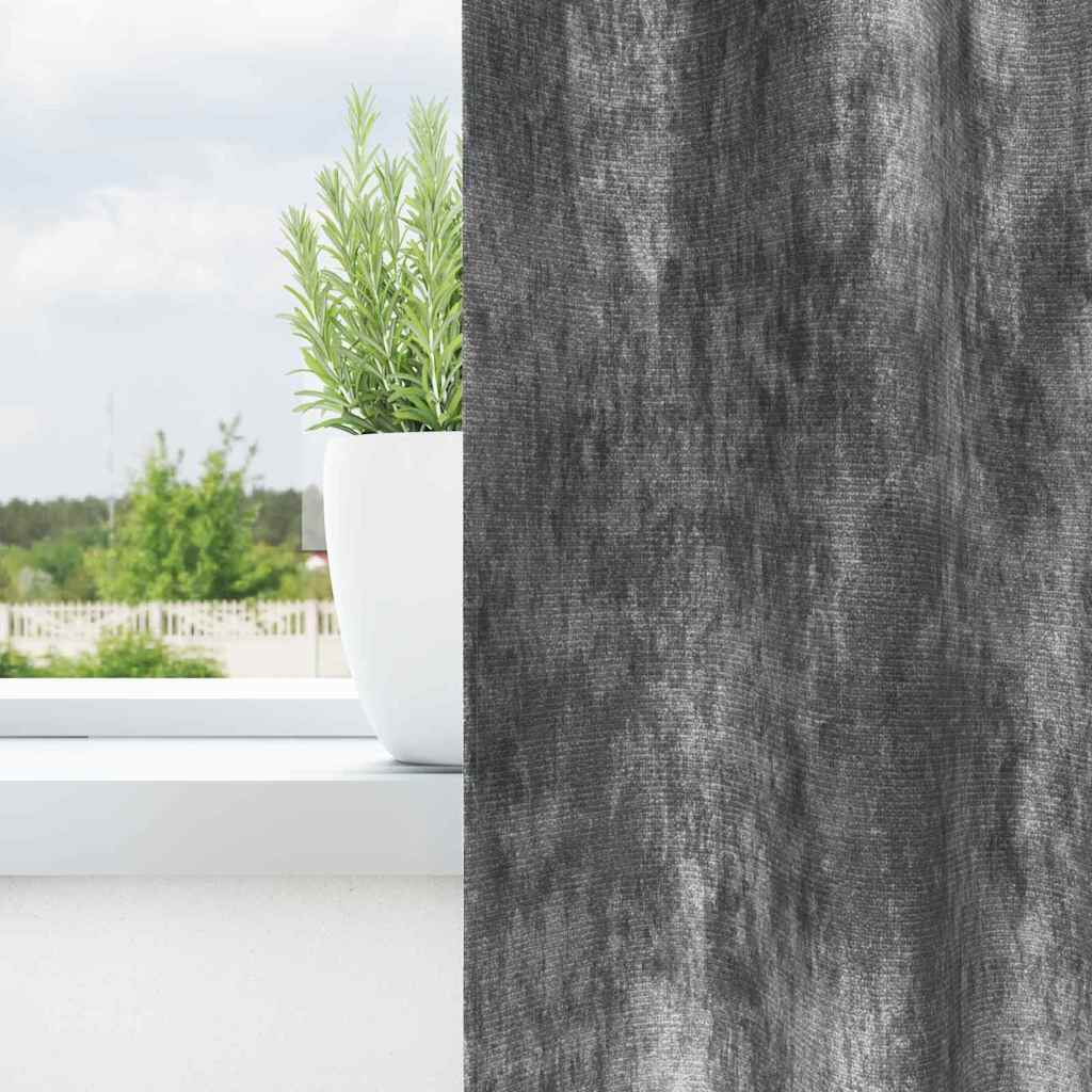 Velvet type curtains 2 pcs Grey 140 x 140 cm Velvet