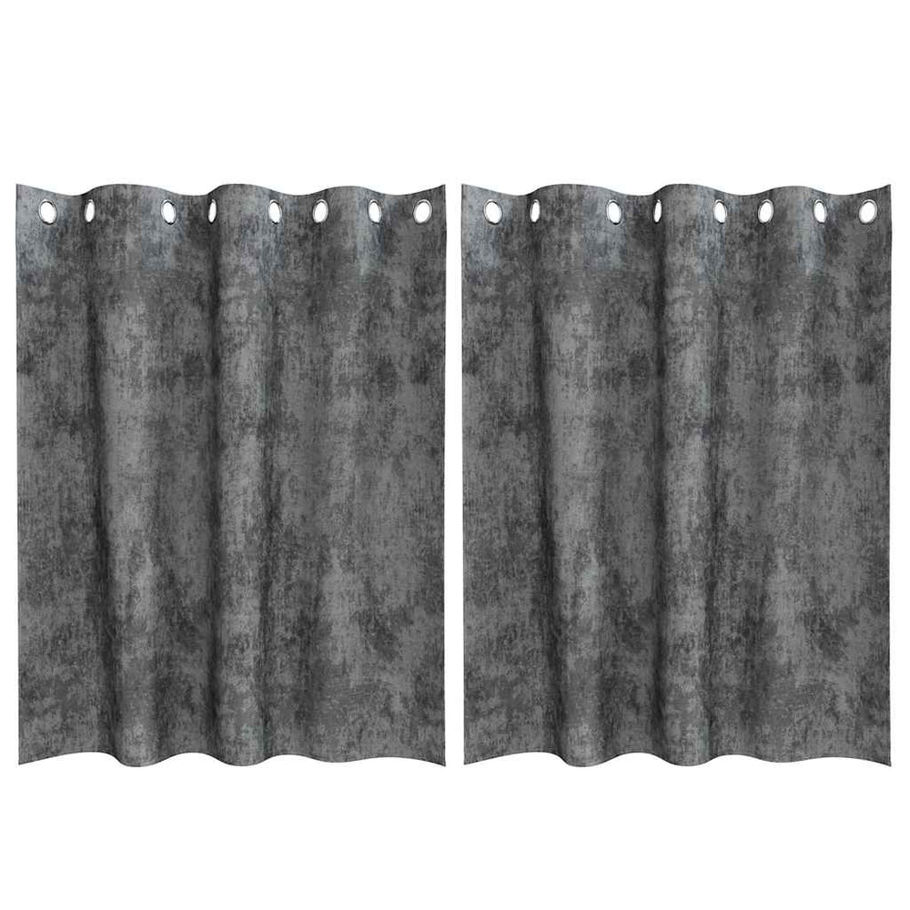 Velvet type curtains 2 pcs Grey 140 x 140 cm Velvet
