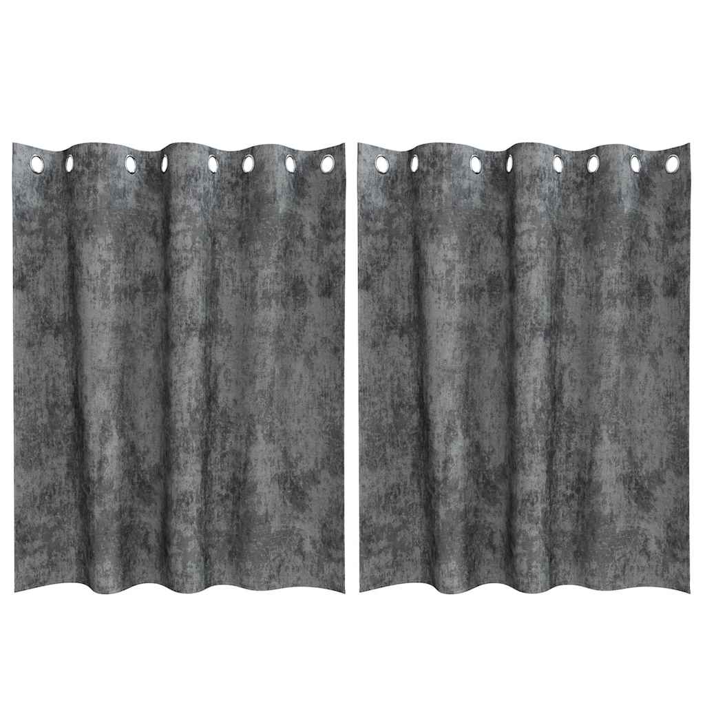 Velvet type curtains 2 pcs Grey 140 x 140 cm Velvet