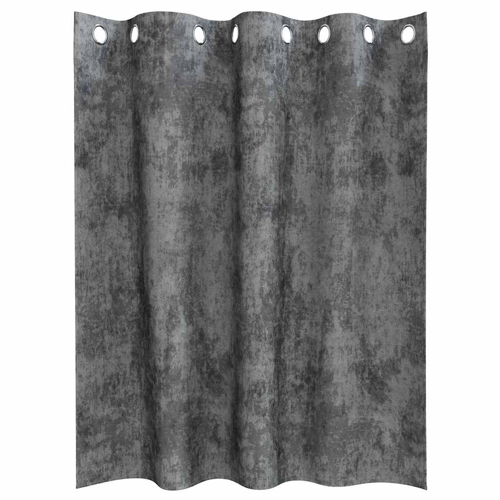 Velvet type curtains 2 pcs Grey 140 x 140 cm Velvet