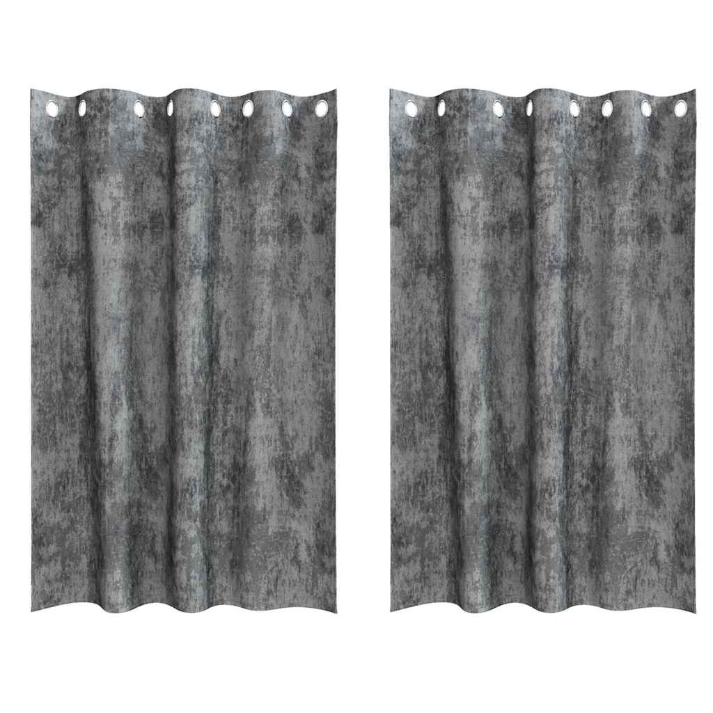 Aksominio tipo užuolaidos 2 vnt. Pilka 175 x 140 cm Aksomas