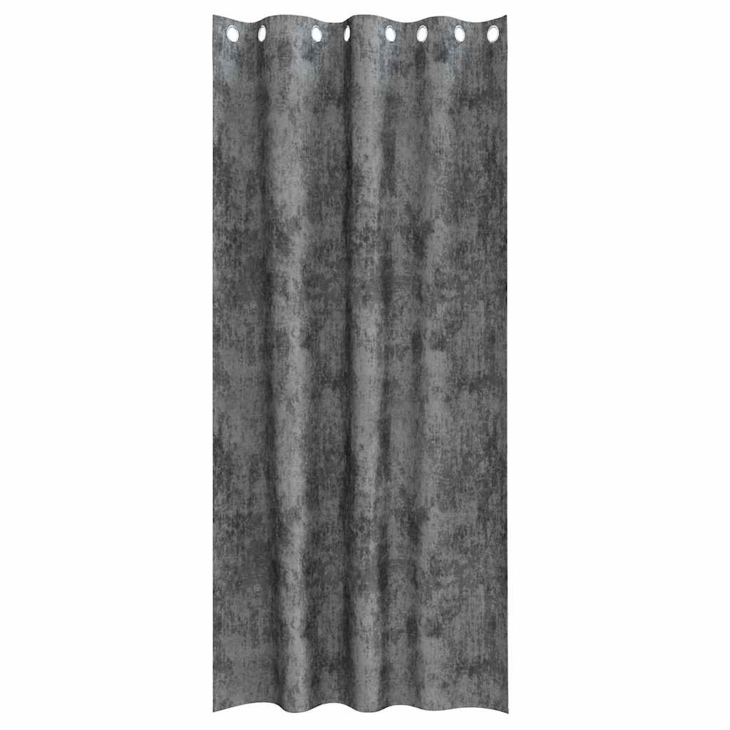 Aksominio tipo užuolaidos 2 pcs Pilka 225 x 140 cm Aksomas