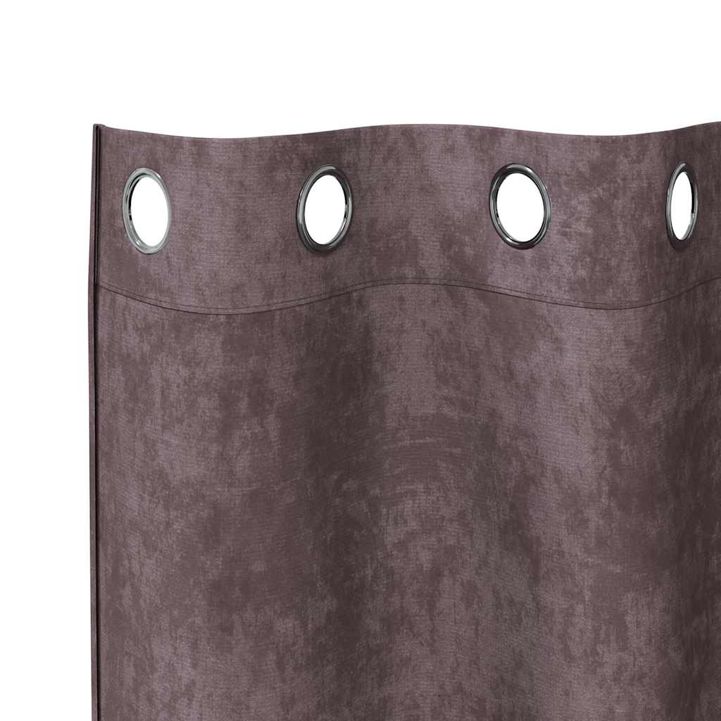 Velvet curtains 2 pcs Brown 140 x 140 cm Velvet