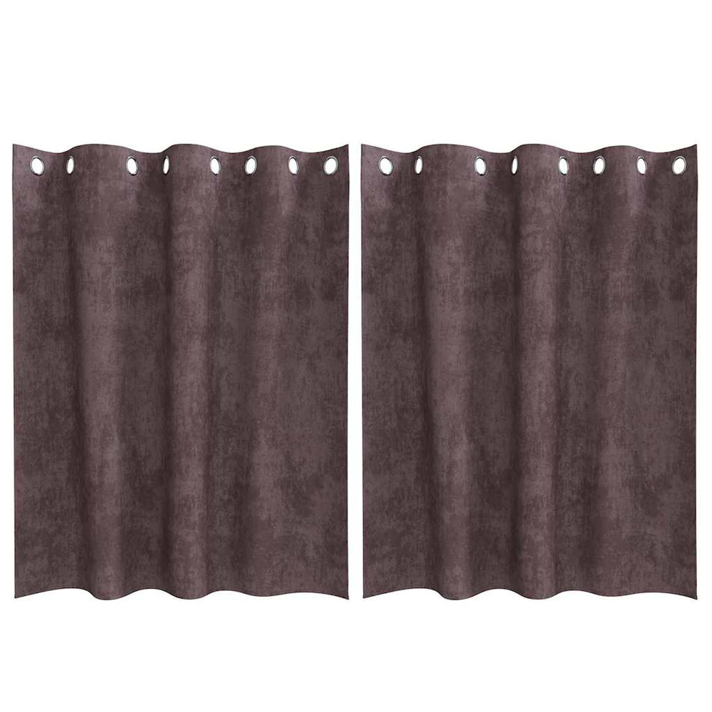 Velvet curtains 2 pcs Brown 140 x 140 cm Velvet