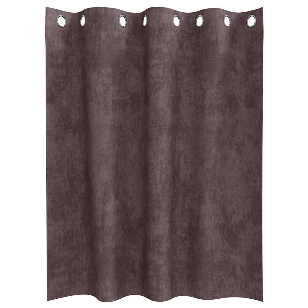 Velvet curtains 2 pcs Brown 140 x 140 cm Velvet