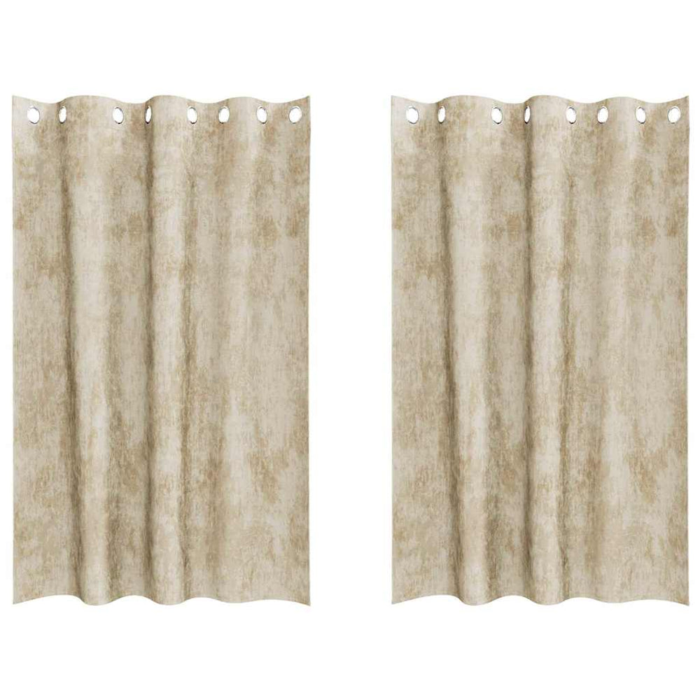 Velvet curtains 2 pcs Cream 175 x 140 cm Velvet
