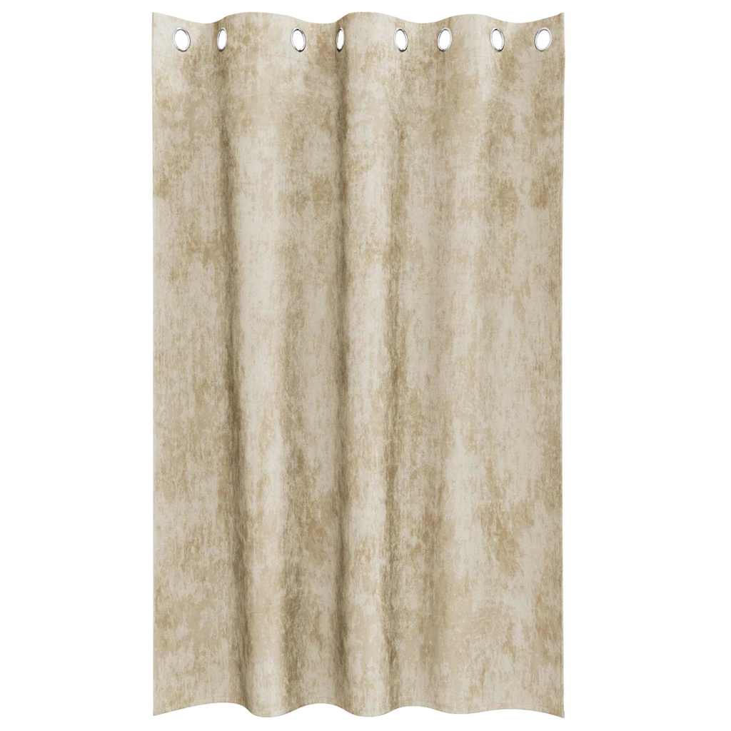 Aksominio tipo užuolaidos 2 pcs Kreminė 175 x 140 cm Aksomas