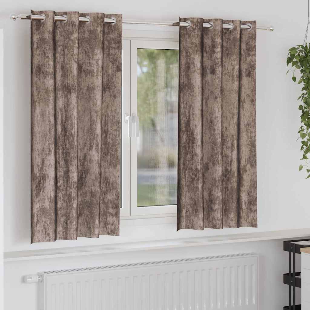 Aksominio tipo užuolaidos 2 pcs Kapučino 175 x 140 cm Aksomas