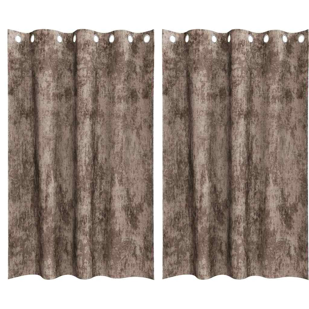 Velvet curtains 2 pcs Cappuccino 175 x 140 cm Velvet