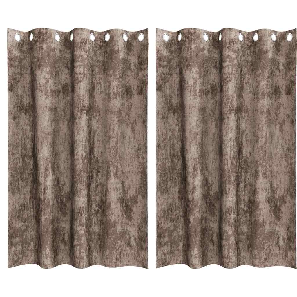 Aksominio tipo užuolaidos 2 pcs Kapučino 175 x 140 cm Aksomas