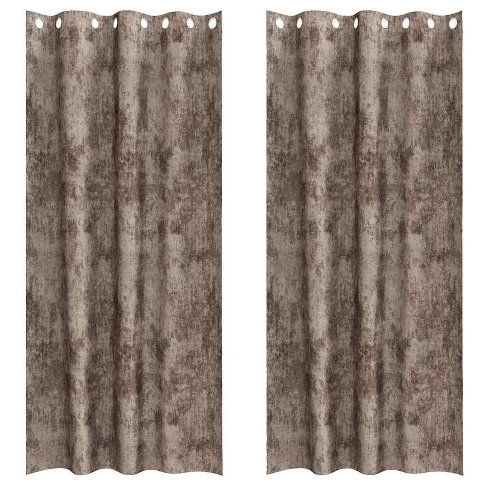 Aksominės užuolaidos 2 vnt su žiedais Kava 225x140 cm