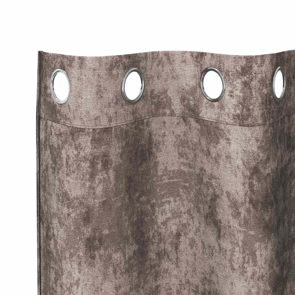 samanų užuolaidos 2 vnt. su žiedais, Kava 245x140 cm
