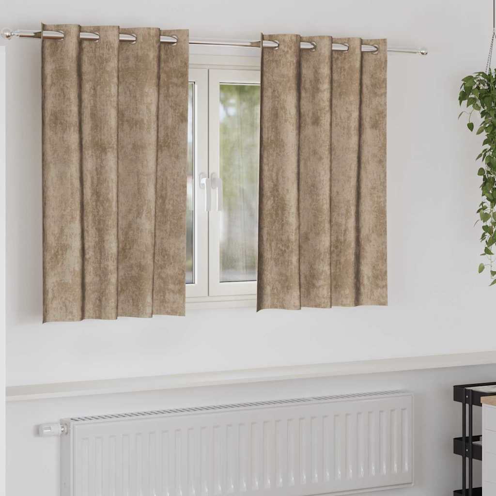 Aksominio tipo užuolaidos 2 pcs šampano 140 x 140 cm Aksomas