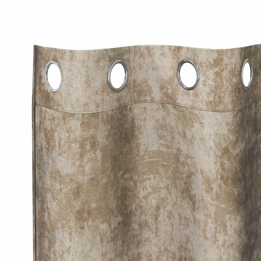 Užuolaida su užuolaidomis 2 pcs šampano 175 x 140 cm Aksomas