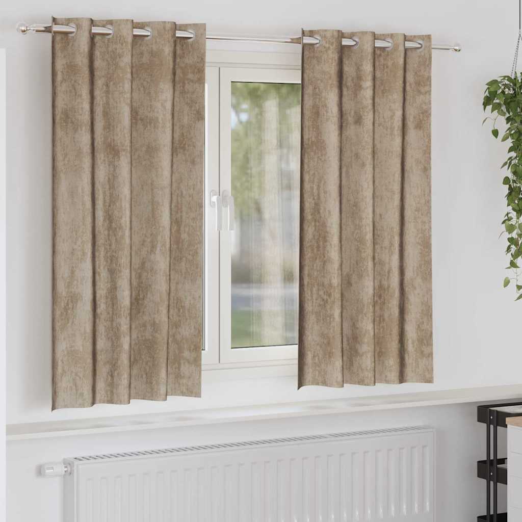Užuolaida su užuolaidomis 2 pcs šampano 175 x 140 cm Aksomas