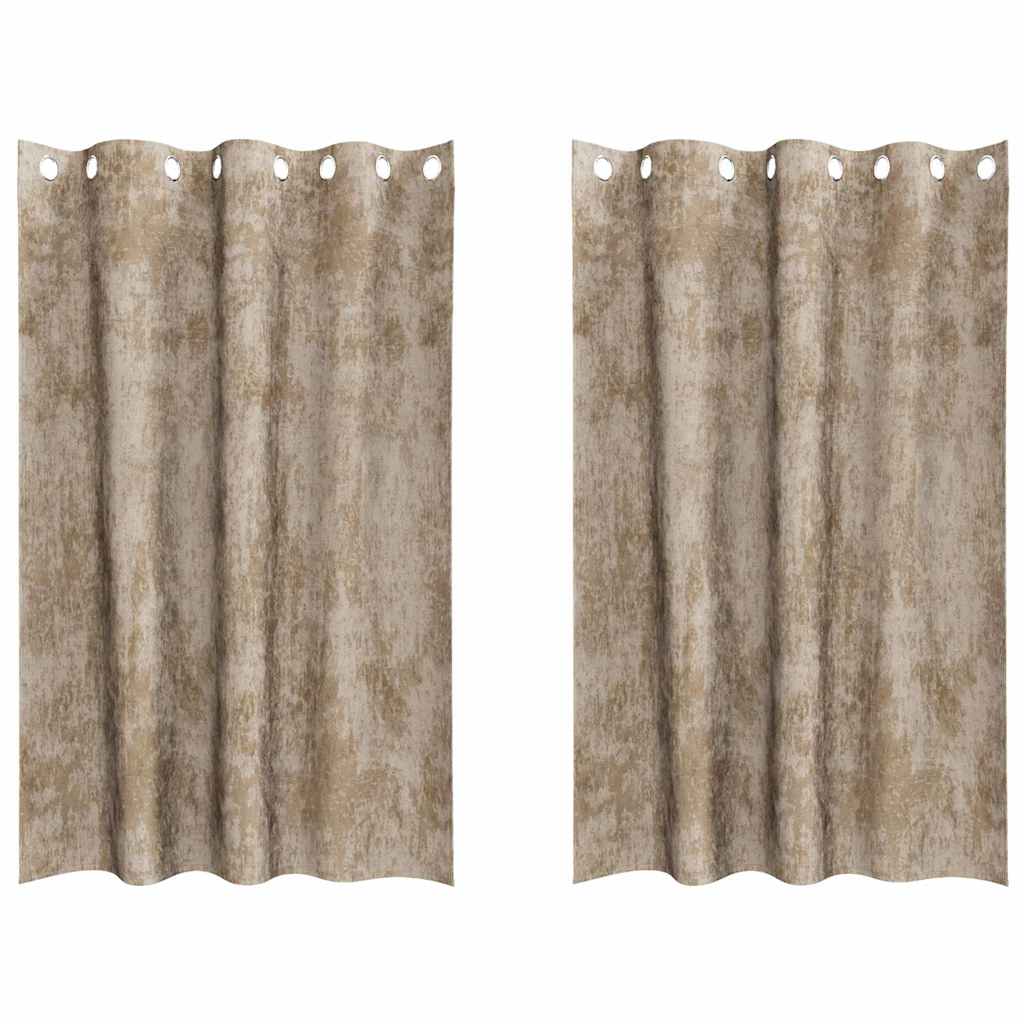 Užuolaida su užuolaidomis 2 pcs šampano 175 x 140 cm Aksomas