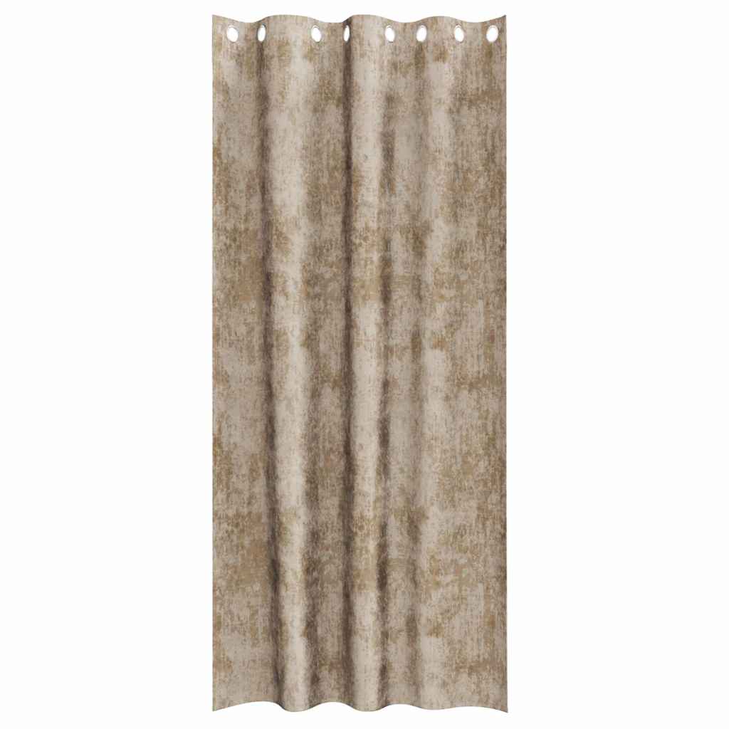 Velvetinės užuolaidos 2 vnt su žiedais Šampanas 225x140 cm