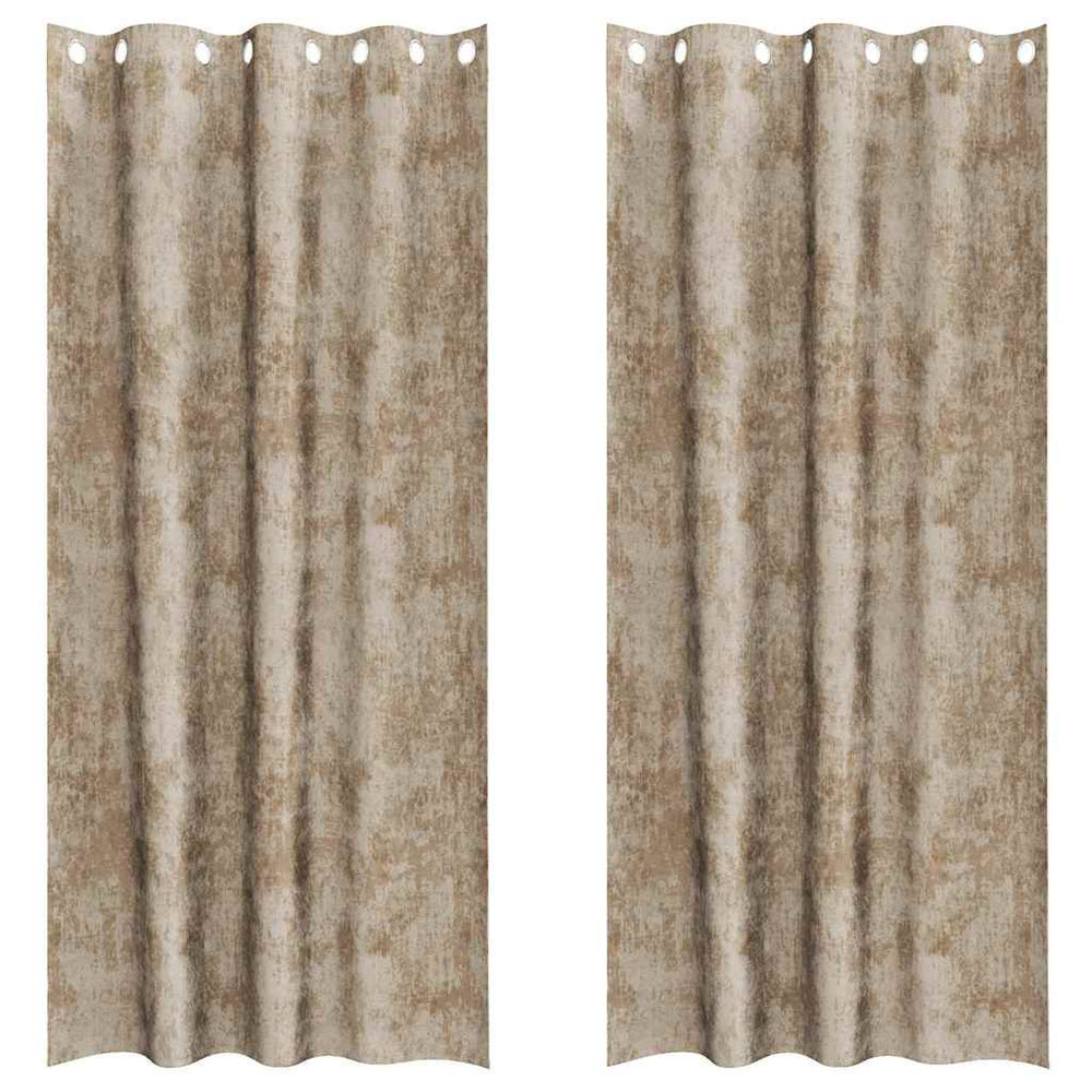 Aksominės Užuolaidos 2 vnt. su Žiedais Šampanas 245x140 cm