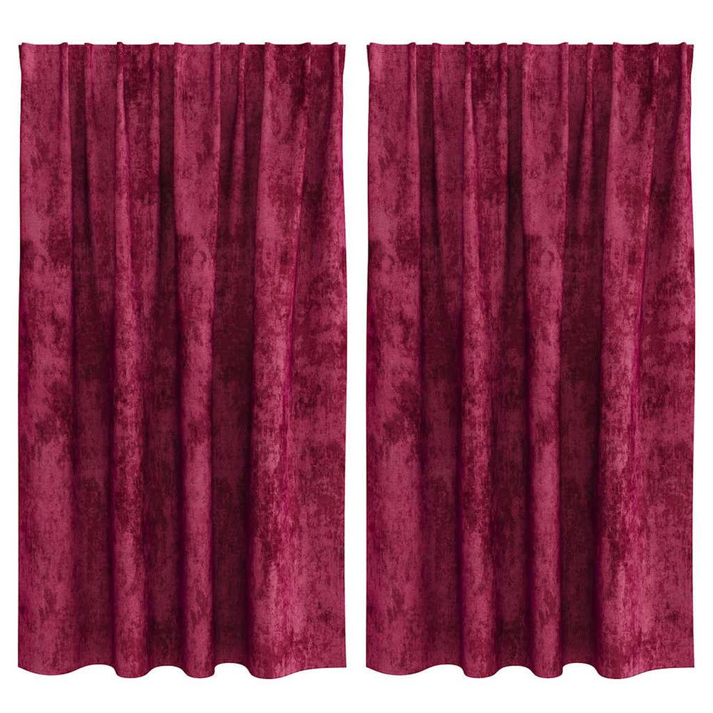 Aksominio tipo užuolaidos 2 pcs Vyno raudonumo 140 x 140 cm