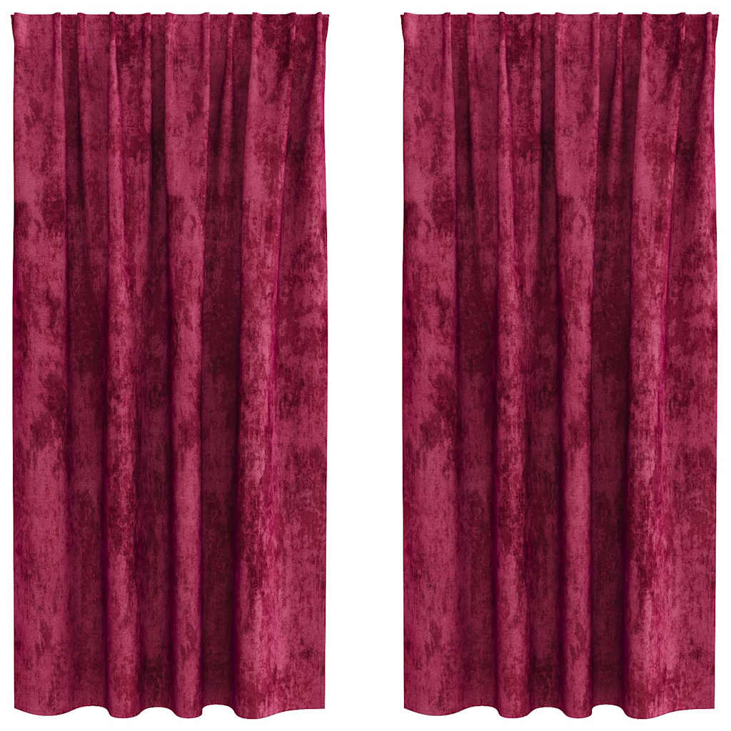Aksominio tipo užuolaidos 2 pcs Vyno raudonumo 175 x 140 cm