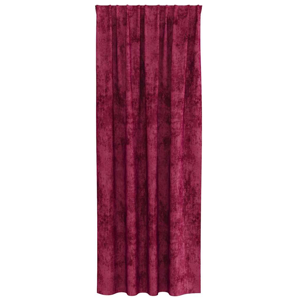 Aksominio tipo užuolaidos 2 pcs Vyno raudonumo 225 x 140 cm