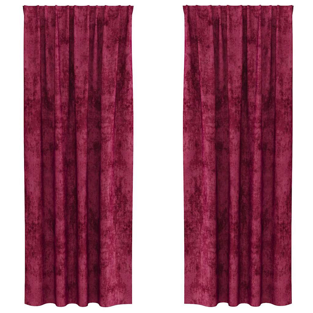 Aksominio tipo užuolaidos 2 pcs Vyno raudonumo 245 x 140 cm