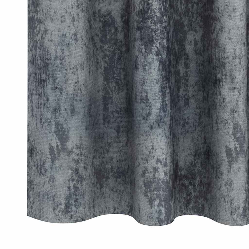 Aksominės Užuolaidos 2 vnt. su Kišenėmis Sidabrinė Pilka 140x140 cm