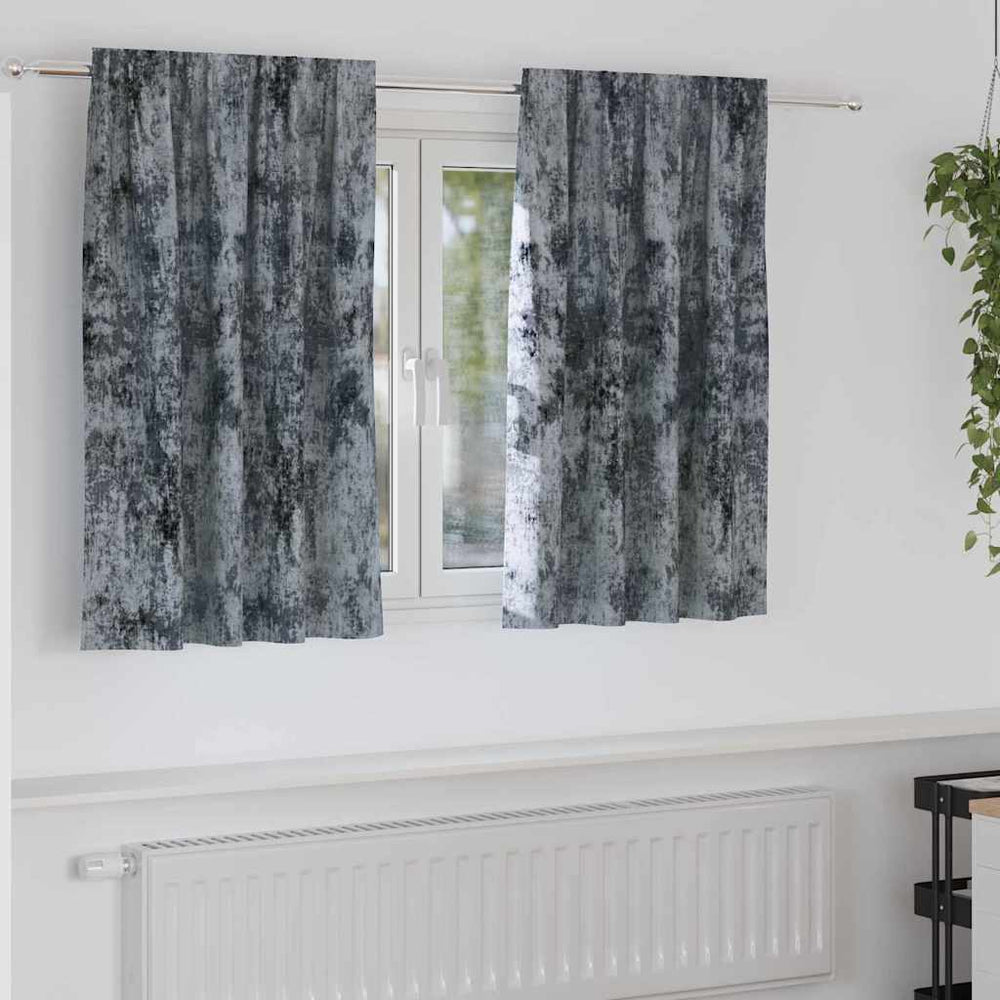 Velvet Curtains 2 pcs with Rod Pockets Silver Grey 140x140 cm