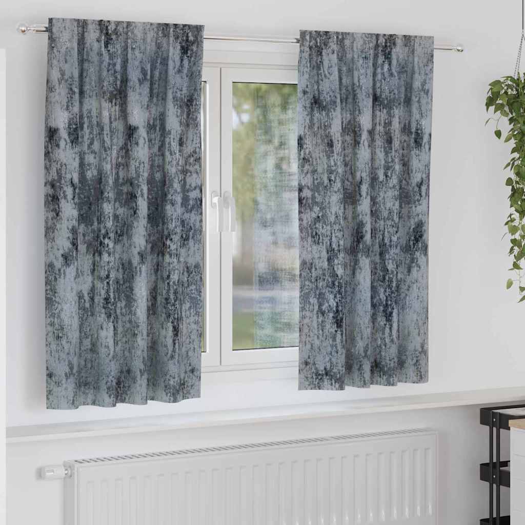 Curtain 2 pcs Silver grey 175 x 140 cm Velvet