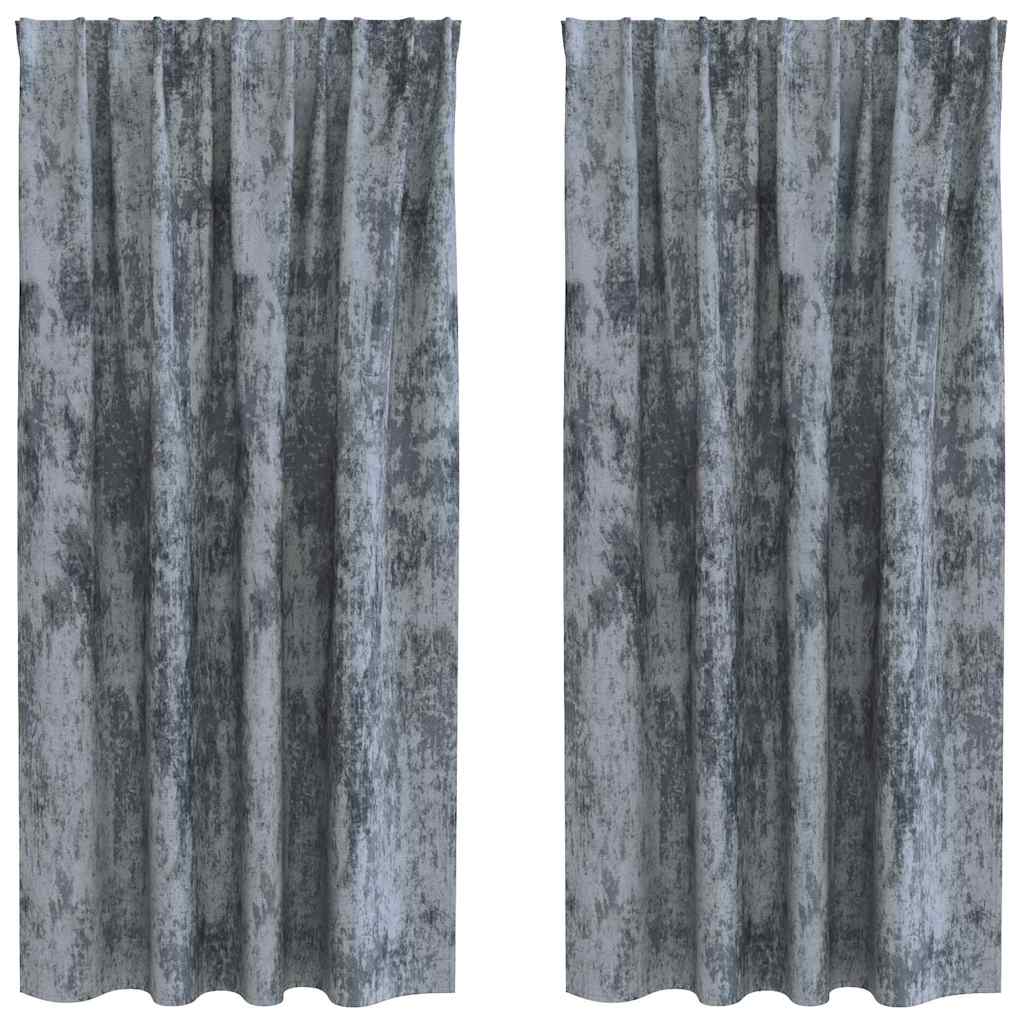 Curtain 2 pcs Silver grey 175 x 140 cm Velvet