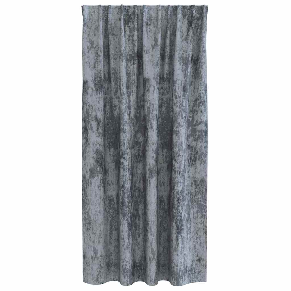 Curtain 2 pcs Silver grey 175 x 140 cm Velvet