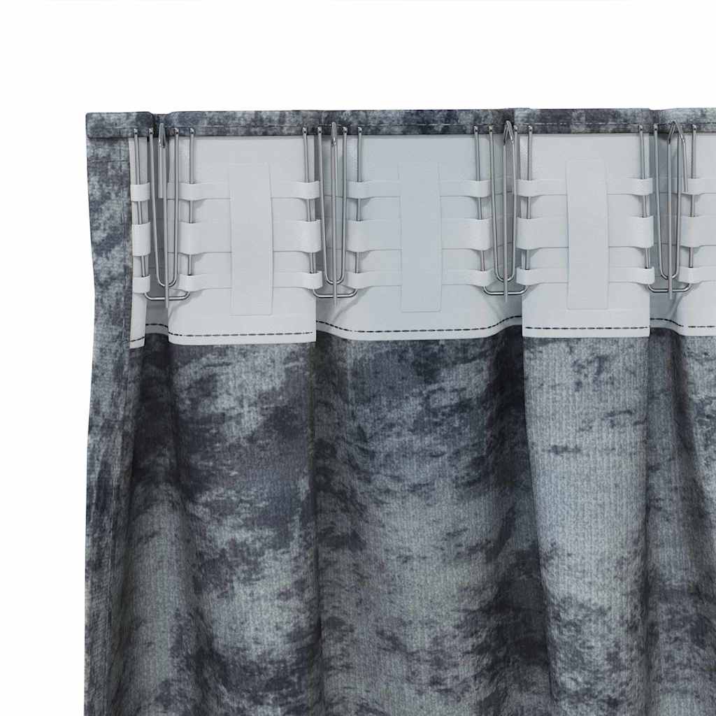 Aksominės Užuolaidos 2 vnt su Žiūblio Kišenėmis Sidabrinė Pilka 260x140 cm