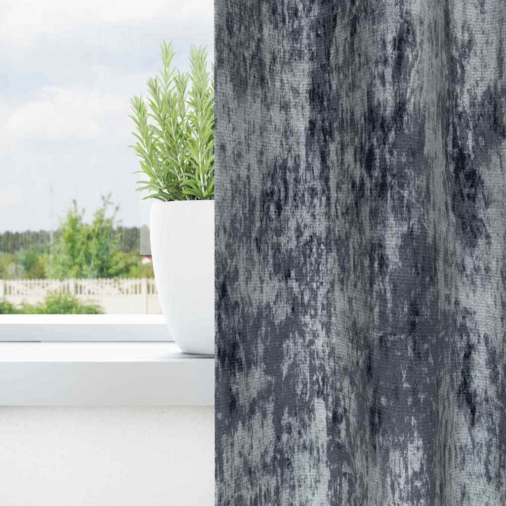 Aksominės Užuolaidos 2 vnt su Žiūblio Kišenėmis Sidabrinė Pilka 260x140 cm