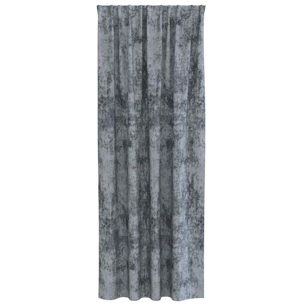 Aksominės Užuolaidos 2 vnt su Žiūblio Kišenėmis Sidabrinė Pilka 260x140 cm