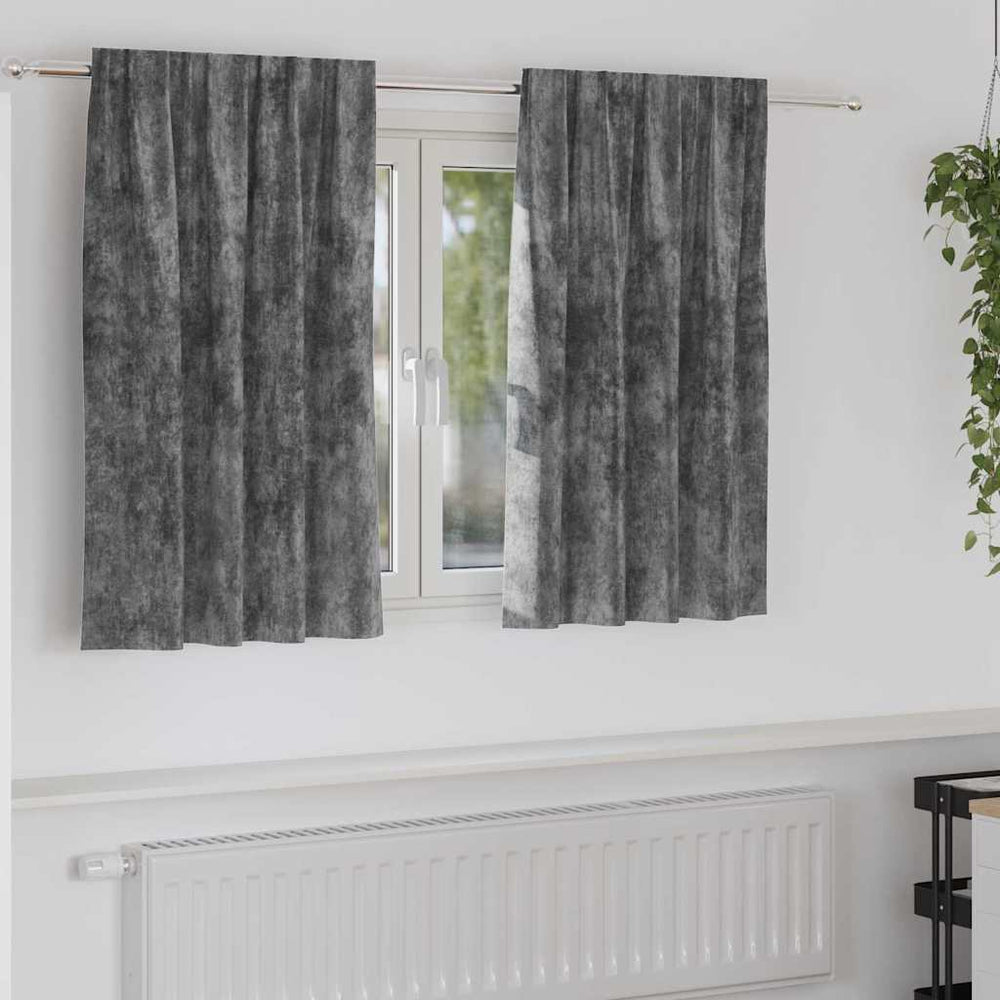 Velvet type curtains 2 pcs Grey 140 x 140 cm Velvet
