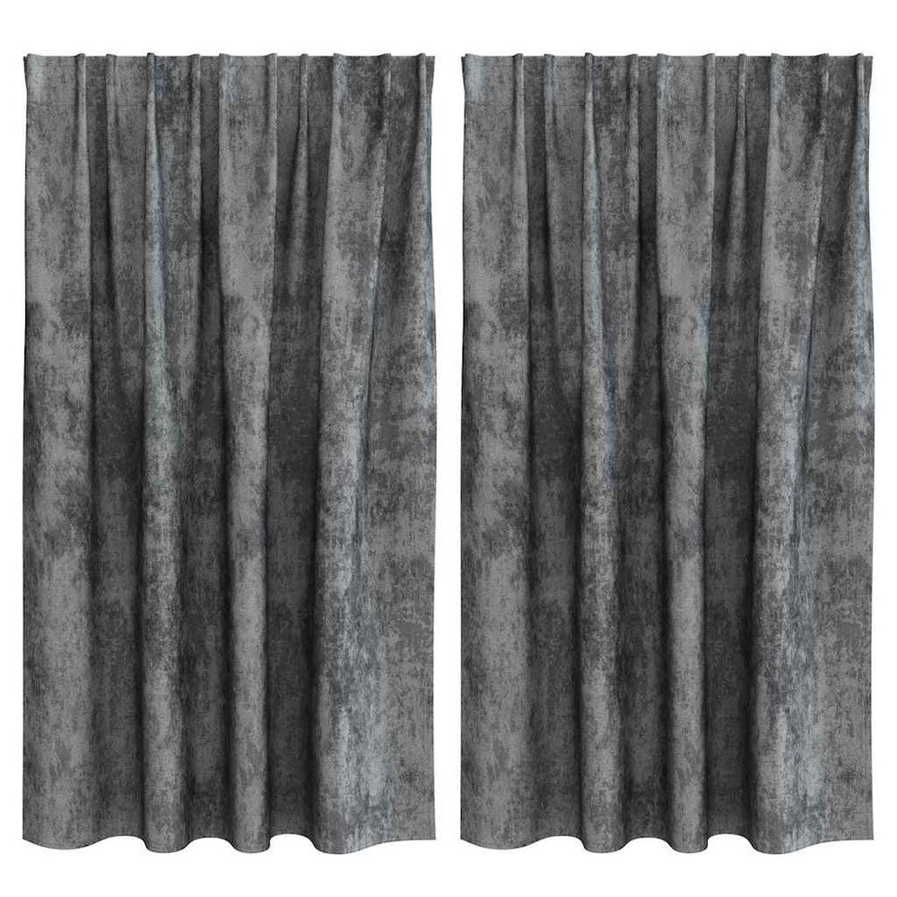 Velvet type curtains 2 pcs Grey 140 x 140 cm Velvet