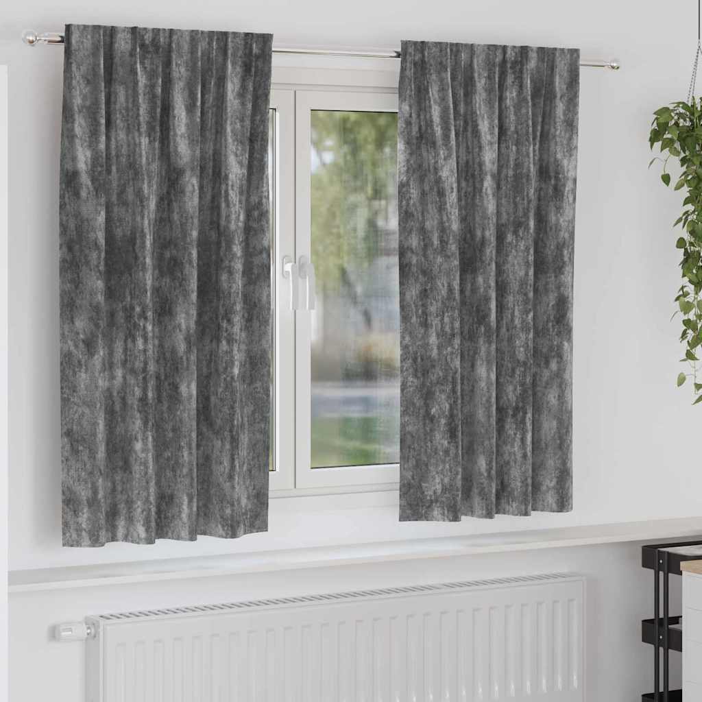 Velvet Curtains 2 pcs Grey 175 x 140 cm Velvet