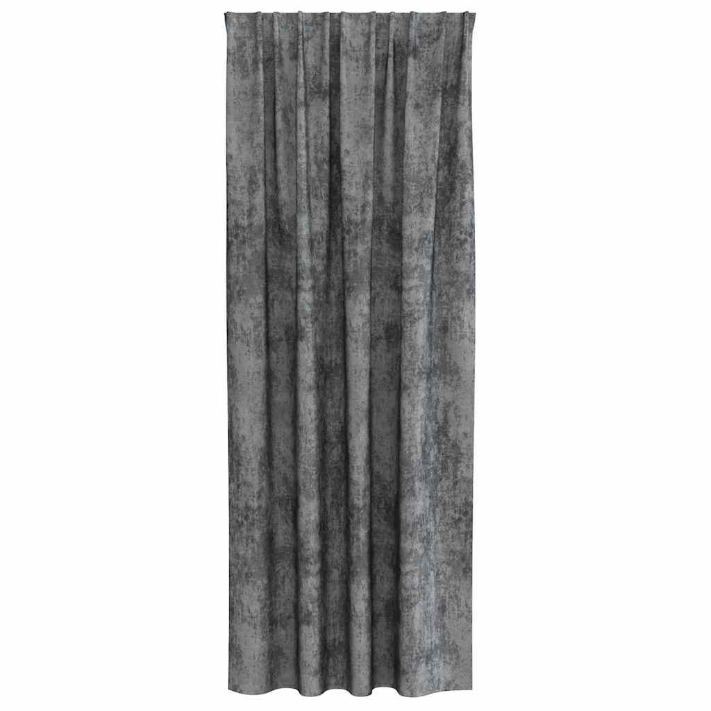 Velvet Curtains 2 pcs Grey 245 x 140 cm Velvet